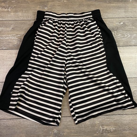 Air Jordan Dri-Fit Basketball Shorts Black and White Striped Medium M Nike - Picture 1 of 7
